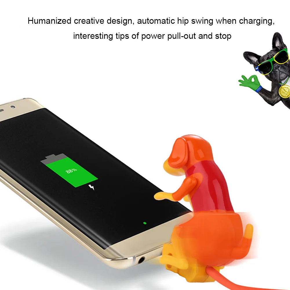 Funny Humping Dog Fast Charger Micro Usb/Ios/Type-C Charging Cable for Apple Android Phone Charger Data Line Decompression Toys