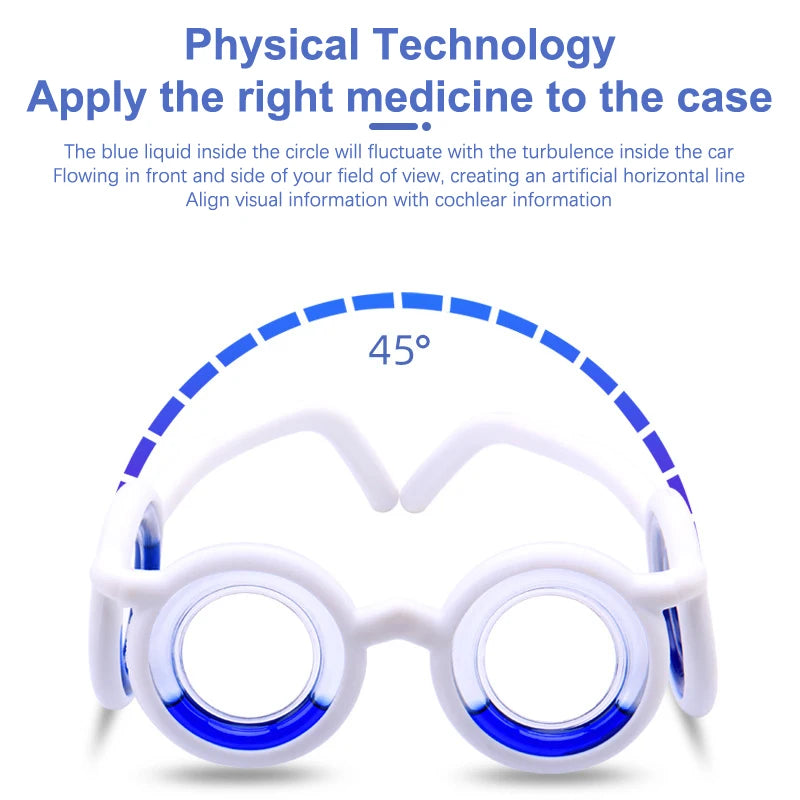 Hot Sale Anti-Motion Sickness Liquid Glasses Portable Lensless Driving Sickness Goggles Anti-Sickness Glasses for Children Adult